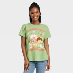 Strawberry Shortcake Kindness Helps Friendship Grow Graphic T-Shirt Green NEW